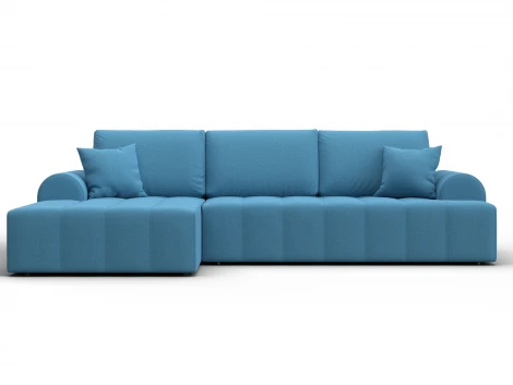 Диван угловой Лига-080 угол левый (ДСП/Пластик/Рогожка/Голубой) Лига Диванов 134743L