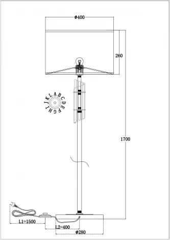Торшер Maytoni Alloro MOD088FL-01BS (220V, выключатель)