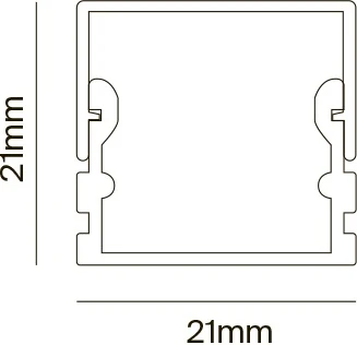 Алюминиевый профиль накладной 21x21 Maytoni Led Strip ALM007S-2M