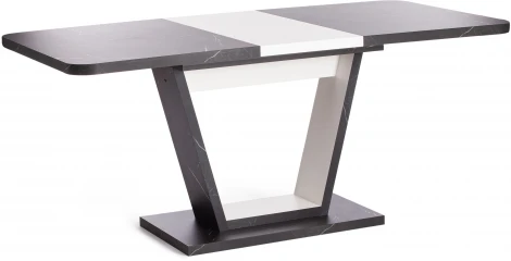Стол обеденный VOX ЛДСП, 132-172x85x75,5 см, Мрамор черный/Белый Tetchair 19268