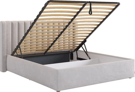 Кровать с подъемным механизмом Ева 160х200 см Mebelson (ДСП,ЛДСП,Велюр/Серый) арт.ZP.KM1.6-23.2173