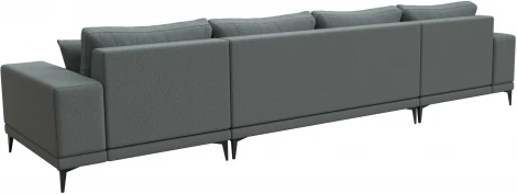 Диван П-образный Льюес (Серый/Рогожка) Лига Диванов арт.123926