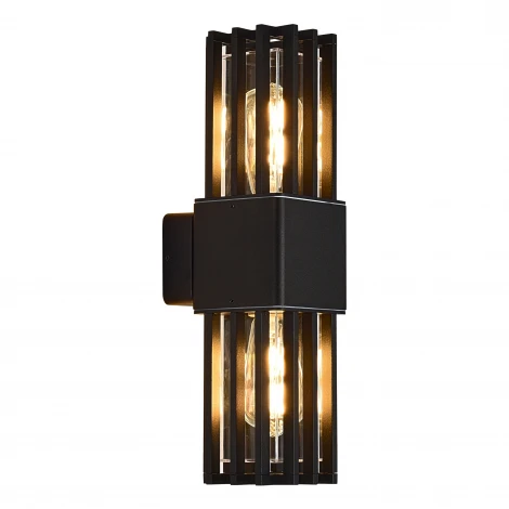 Настенный уличный светильник ST Luce Irum SL9018.401.02 черный/черный E27 2*15W