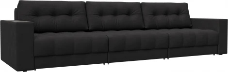 Диван прямой с декором Лига-049 НПБ Лонг Лига Диванов (Замша) арт.128444