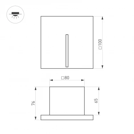 Подсветка для лестниц и ступеней LT-TIE-S100-3W Warm3000 (RD, 25x45 deg, 230V) (Arlight, IP65 Бетон) 051050