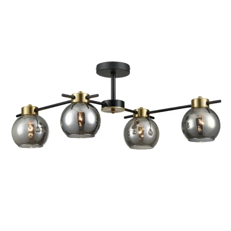 Потолочная люстра на штанге Lumion Emina 8059/4C черный, медь/дымчатый металл/стекло E27 4*60W 220V