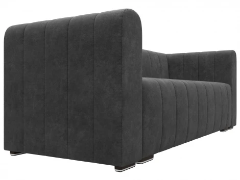 Диван прямой Лига-073 (ДСП,Фанера/Пластик/Велюр/Темно-серый) Лига Диванов 129986
