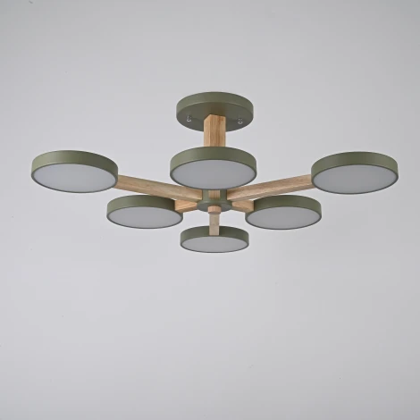 Потолочная люстра Wi-Fi на штанге Turna L6 Khaki By ImperiumLoft Turna-B01 (LED, 220V, голосовое управление, умный дом - Алиса)