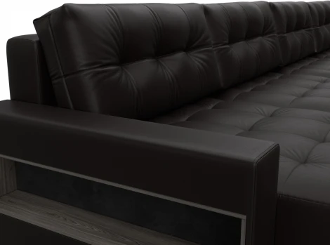 Диван п-образный с полками Лига-053 НПБ Лонг Лига Диванов (Экокожа) арт.128988
