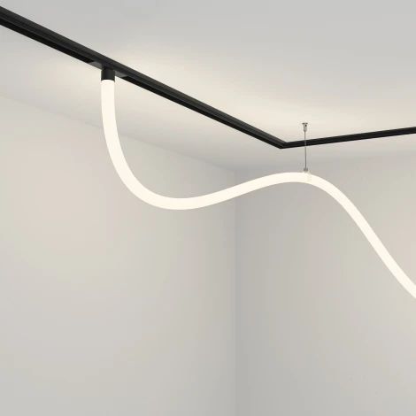 Трековый подвесной светильник с гибким неоном гибкий 48V Tau Exility 4000K 50Вт 360° LED (магнитный) Maytoni Technical TR101-2-50W4K-B