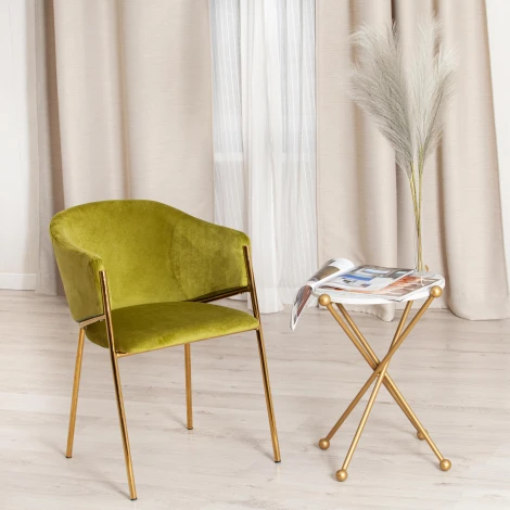 Кресло KRONOS (mod. 8158) металл/вельвет, зеленый/золотые ножки, V062-17 Tetchair 19161