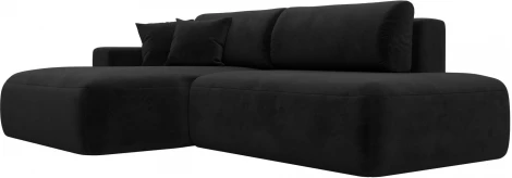 Диван угловой Лига-036 НПБ Модерн левый угол (Черный/Велюр) Лига Диванов арт.121414L