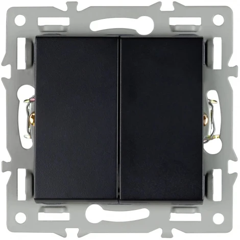 Механизм выключателя двухклавишный непроходной SWT-MK02-PL-BK (250V, 16A) (Arlight) 043725