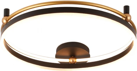 Потолочный светильник круглый Crystal Lux FERNANDO PL72W LED BLACK/GOLD (220V, пульт управления, кольцо)