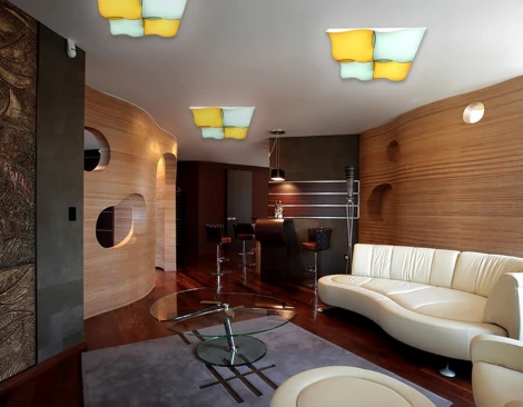 Потолочный светильник Ambrella Parus FP2354 WH 128W D480*480 (регулировка яркости, LED, 220V, пульт управления)