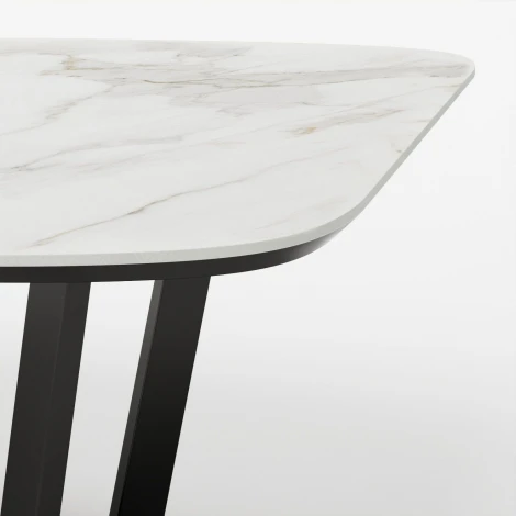 Стол овальный Top Concept BENZ 160, керамика матовая, белая