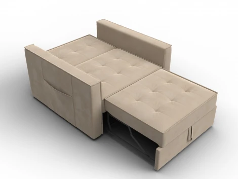 Кресло-кровать Лига-104 (80) (ЛДСП,Брус,Фанера,Велюр/Бежевый) Лига Диванов 134852