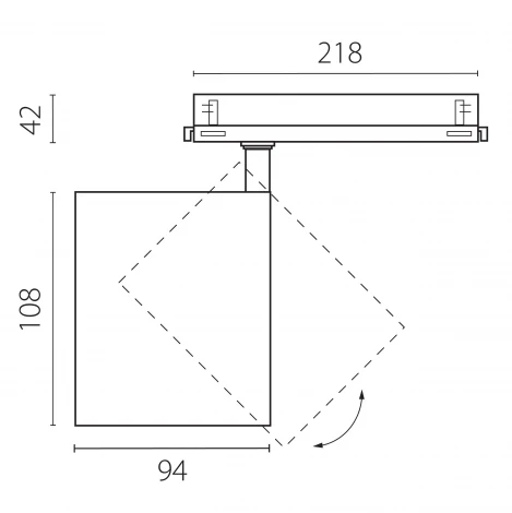Трековый светильник трехфазный светодиодный LED 35W 220V с управлением DALI Lightstar Alta Base A5446DALI