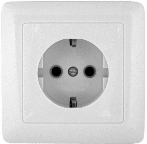 Розетка встраиваемая с заземлением (белый) Systeme Electric HIT RS16-134-B