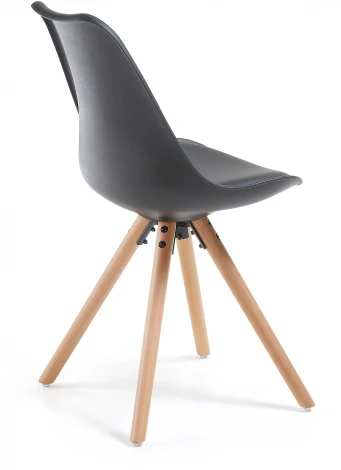 Обеденный стул La Forma (ex Julia Grup) Ralf (Черный/ Сталь,Бук,Полипропилен,Пена,Пластик)