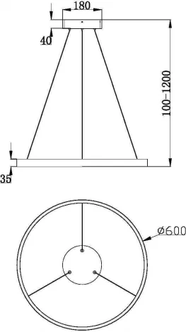 Подвесной светильник Maytoni Rim MOD058PL-L32WK (LED, 220V, на тросе, кольцо)