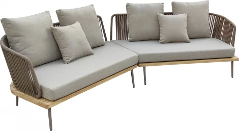 Диван угловой "BAYLEY" уличный серый 280*84*75см Garda Decor арт.129KN-03042