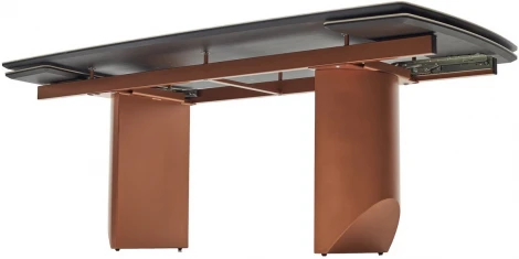 Стол M-City ПУАНТО 200 TITANIUM LAWA NERO, керамика / МЕДЬ каркас