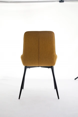 Стул CARACAS Barrel-48 Горчичный, ткань / черный каркас / Товарный знак DISAUR