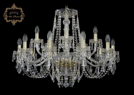 Подвесная люстра Art Classic 11.23 11.23.10+5.300.Gd.Dr (220V, хрусталь, на цепи, подсвечник, свеча)