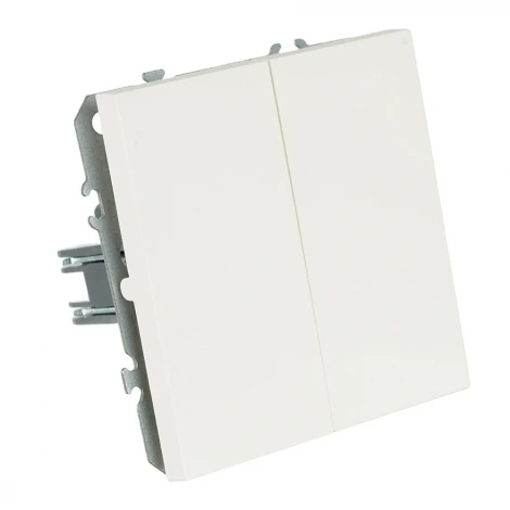 Переключатель двухклавишный (белый фарфор, soft touch) Stekker Эмили 50233
