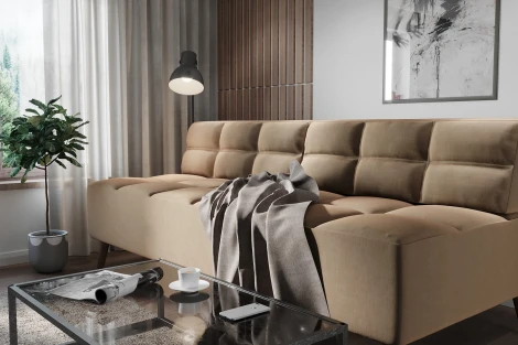 Диван Arsko Нельсон бежевый велюр