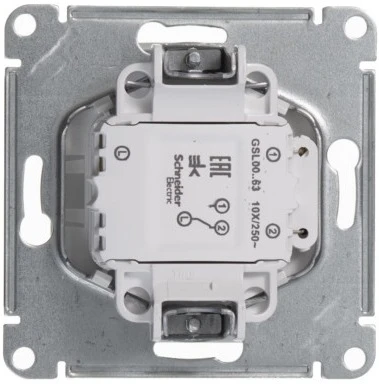 Выключатель встраиваемый одноклавишный с подсветкой (белый) Systeme Electric GSL000163