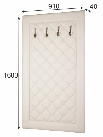 Вешалка в прихожую Оливия Н2 экокожа молочный от фабрики Mebelik