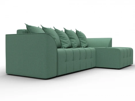 Диван угловой Лига-113 угол правый (ДСП,Рогожка/Зеленый) Лига Диванов 136706