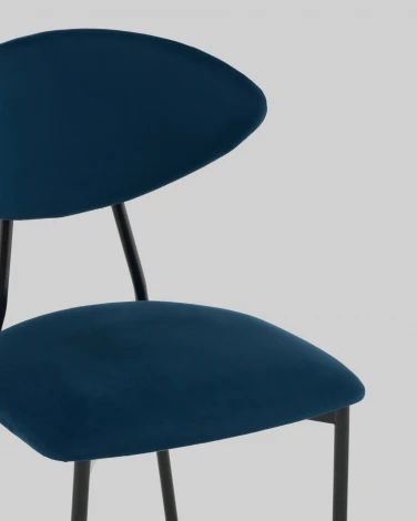 Стул обеденный Квинси велюр синий Stool Group арт.УТ000041641