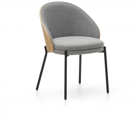 Обеденный стул La Forma (ex Julia Grup) Eamy (Серый/ Шпон,Ясень,Сталь)