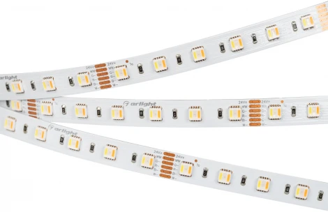 Светодиодная лента RT-B60-12mm 24V RGBW-MIX-5-in-1 (20 W/m, IP20, 5060, 5m) (Arlight, Открытый) 026363(2)