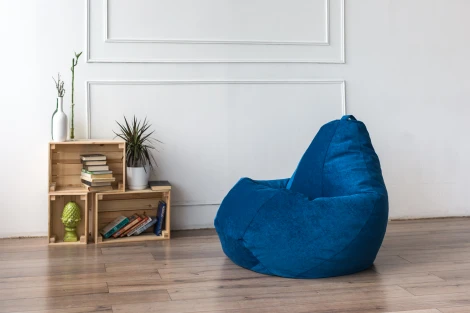 Кресло мешок Dreambag Груша Синий Микровельвет (XL, Классический) 5012821