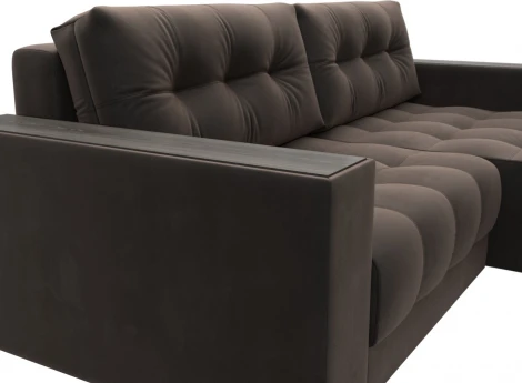 Диван угловой с декором Лига-049 НПБ Лига Диванов (Велюр) арт.128459