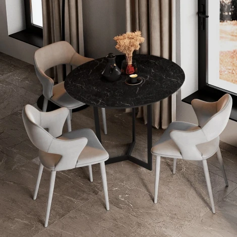 Стол Top Concept круглый Mercedes 100, керамика черная