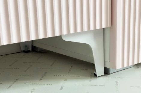 Зефир Тумба 115.01 Mebelson (ЛДСП,МДФ,Металл/Светлое дерево,Розовый) арт.UL.115-M.103.01.3095