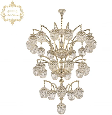 Подвесная большая люстра Art Classic 31.21 31.2111R.15+10+5+1.420.3d.AZ.GW (220V, на цепи)