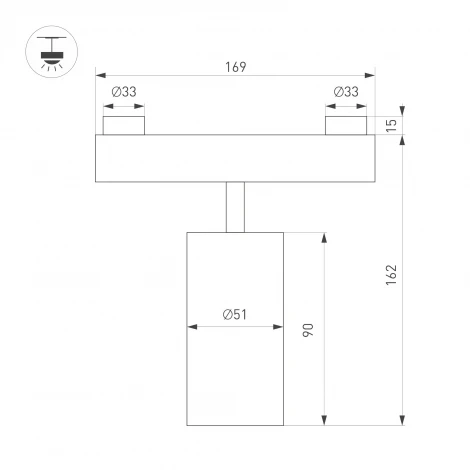 Трековый светильник светодиодный ART-INBELT-SPOT-R50-10W Day4000-MIX (BK, 25 deg, 48V, DALI) (Arlight, IP20 Металл) 051357