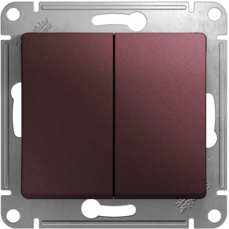 Выключатель встраиваемый двухклавишный (баклажановый) Systeme Electric Glossa GSL001151