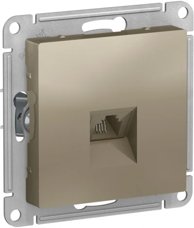 Телефонная розетка встраиваемая RJ-11 (шампань) Systeme Electric AtlasDesign ATN000581