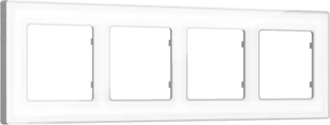 Рамка Ambrella Volt ALFA Arctic (Белый Стекло органическое/Серебро) 4-ая AF580134