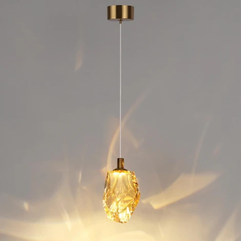 Подвесной светильник Odeon Light Gemme 7111/4LC золотистый/янтарное стекло/металл IP20 LED 4W 300Лм 3000K 200° 220V