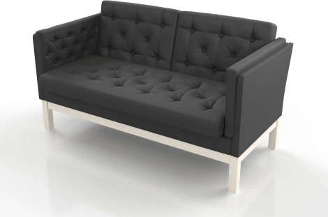 Диван Arsko Айверс М беленый дуб черная рогожка