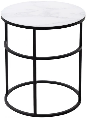 Журнальный столик Френсис Белый мрамор, стекло/ черный M-city