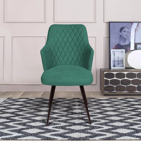 Стул поворотный на 90 градусов Top Concept, функция возврата, антишум Hunt ромб, бархат зеленый 19 / черный конус